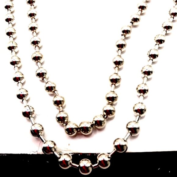 Double Layer Metal Beaded Wallet Or Pants Chain 22 Inches Long - Picture 5 of 9